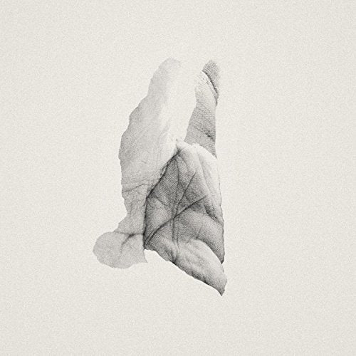 A black and white close-up drawing of a human palm on a textured background.
