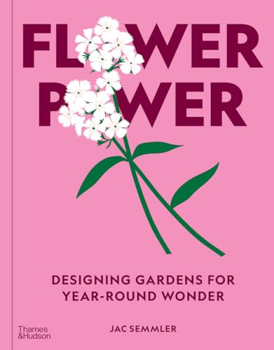 Book cover with white flowers and bold pink and maroon text.