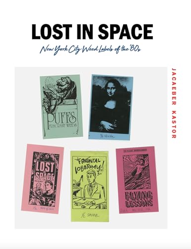 Book cover featuring colorful, vintage-style New York City weed labels.
