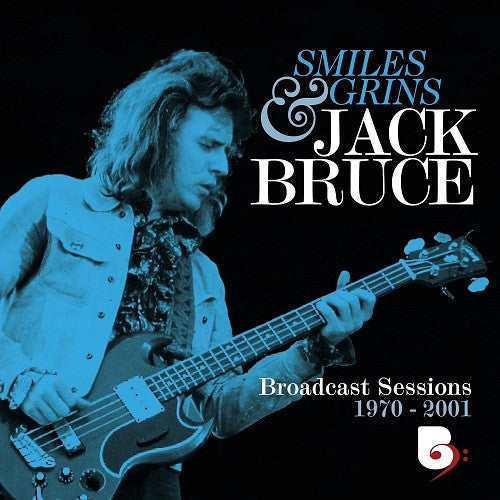 Jack Bruce playing bass guitar on album cover, blue tint, text overlay.