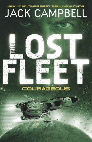 Book cover: "The Lost Fleet: Courageous" with spaceship and eye imagery.