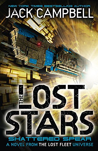 Book cover: spaceship in space with bold title “The Lost Stars”.