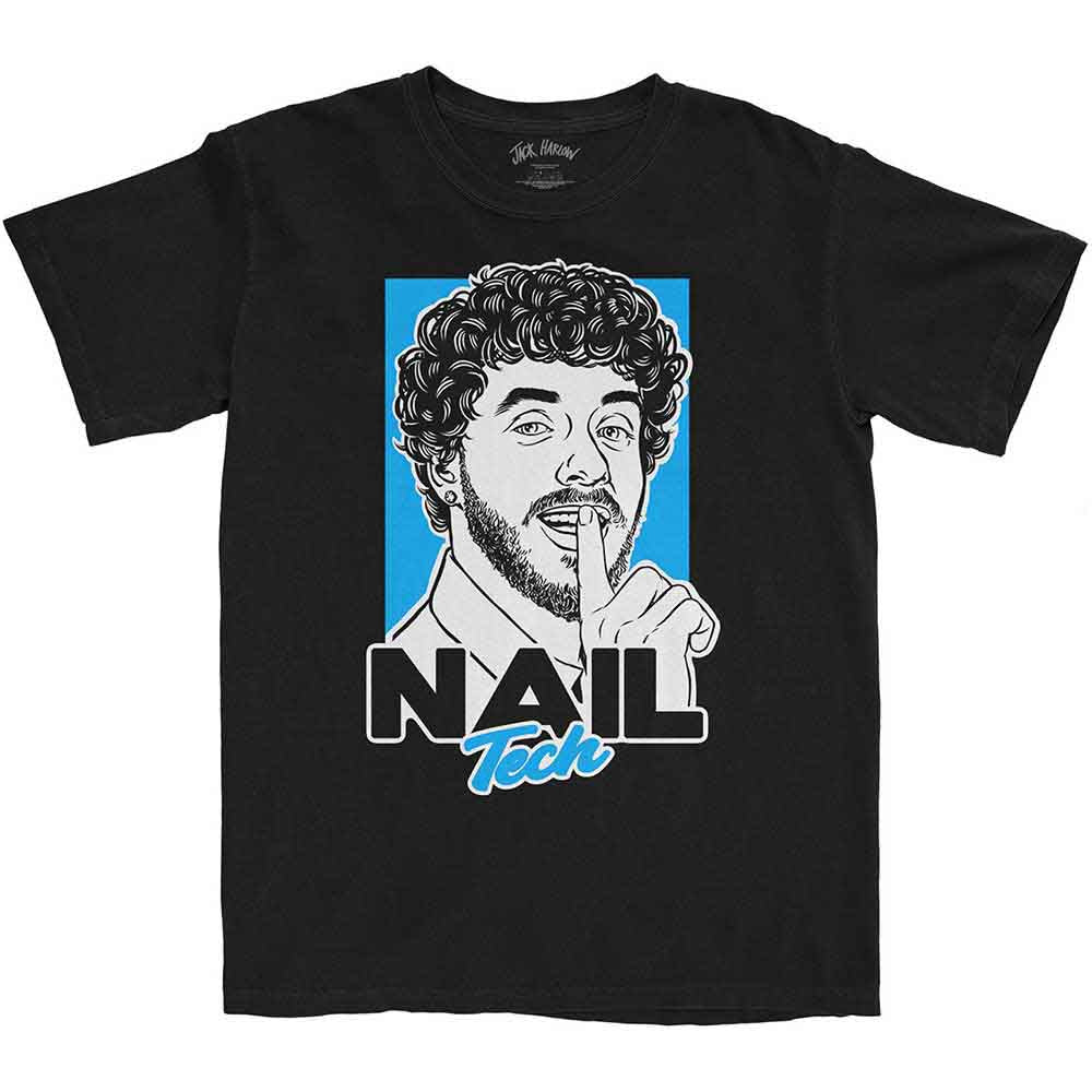Medium unisex t-shirt featuring rapper Jack Harlow and "Nail Tech" text.