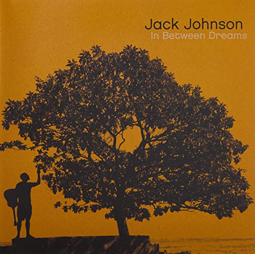 Jack Johnson album cover: silhouette of a man and tree against orange.