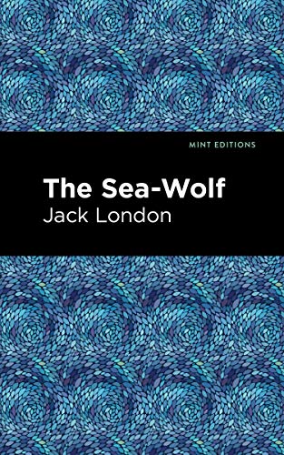Book cover of "The Sea-Wolf" by Jack London, blue patterned design.