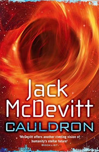 Book cover featuring a swirling orange and red cosmic vortex with title and author.