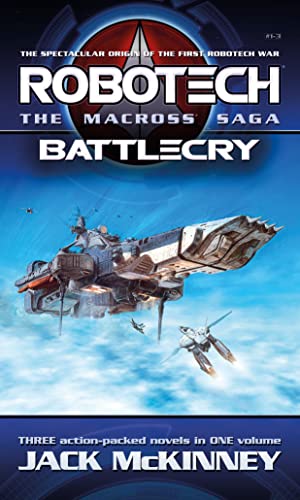 Robotech Battlecry omnibus cover featuring a spaceship in a blue sky.