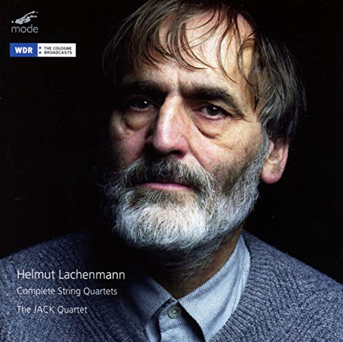 CD cover featuring a portrait of Helmut Lachenmann, a gray-bearded man.