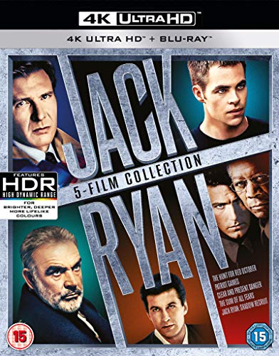 Jack Ryan 5-film collection Blu-ray box set featuring portraits of the lead actors.