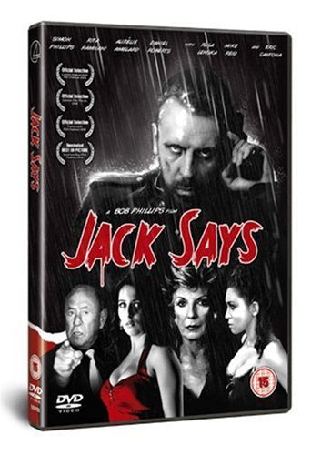 “Jack Says” DVD cover featuring a man with a gun in a dark, rainy scene.