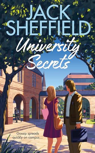 Book cover: two people near a university building, painted style.