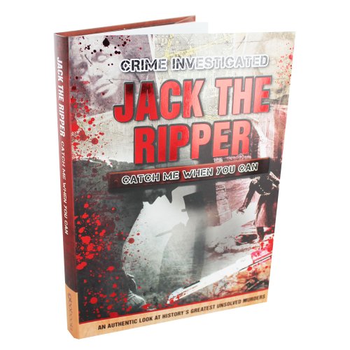 Book cover for "Jack the Ripper" with a shadowy figure and red splatters.