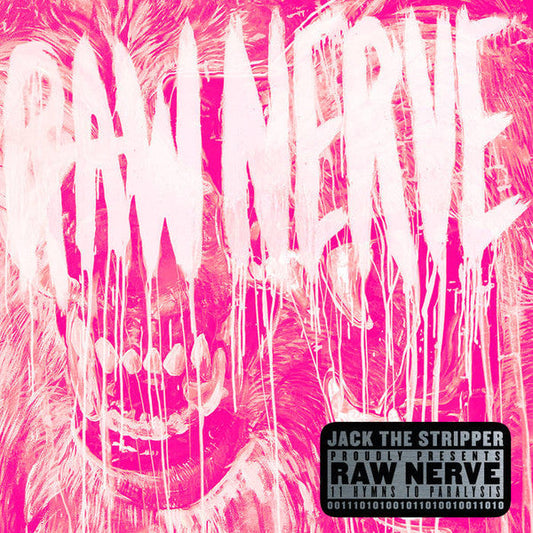 CD cover for “Raw Nerve” by Jack The Stripper, pink and white abstract art.