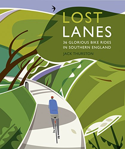 Book cover depicting a cyclist on a winding path through green hills.