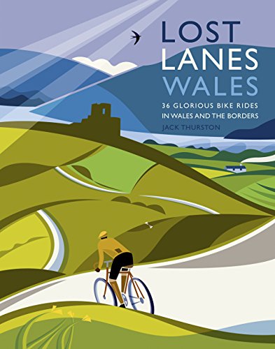 Book cover: cyclist on a winding road in Welsh hills.