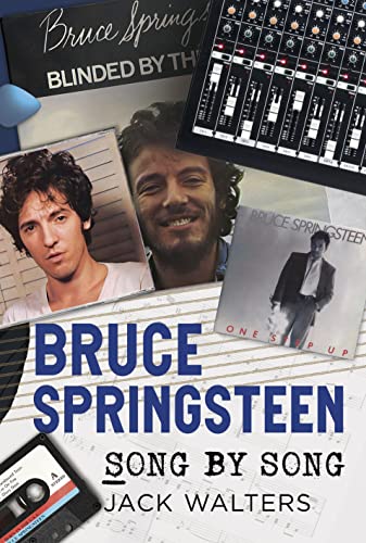 Book cover featuring portraits of Bruce Springsteen and music imagery.