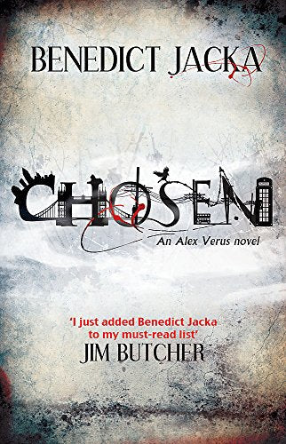 Book cover for Chosen by Benedict Jacka featuring a London skyline silhouette.