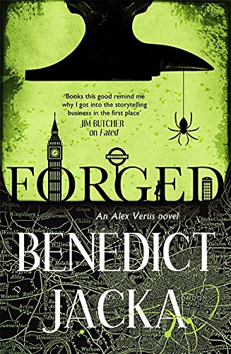 Book cover: green, black silhouette of a hammer over a London map.