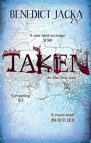 Book cover with the title "Taken" over a map of London imagery.