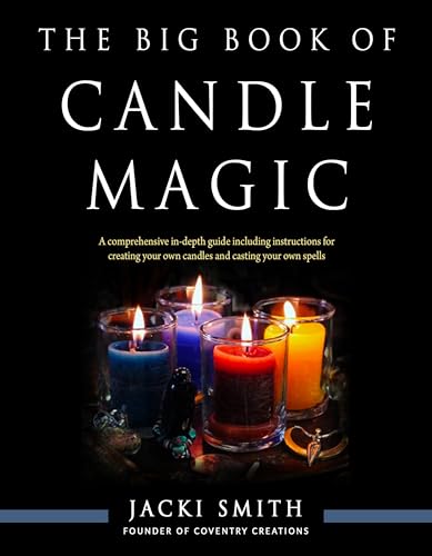 Book cover titled The Big Book of Candle Magic featuring lit candles in glass holders.
