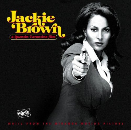 "CD cover with Pam Grier holding a gun, from the movie Jackie Brown."
