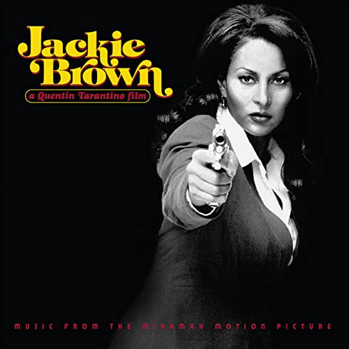 Jackie Brown album cover featuring Pam Grier holding a gun.
