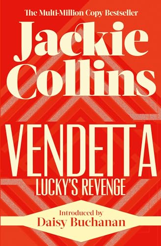 Book cover: "Vendetta: Lucky's Revenge" by Jackie Collins, red and white design.