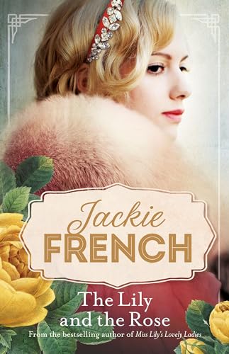 Book cover featuring a woman in 1920s attire with roses.