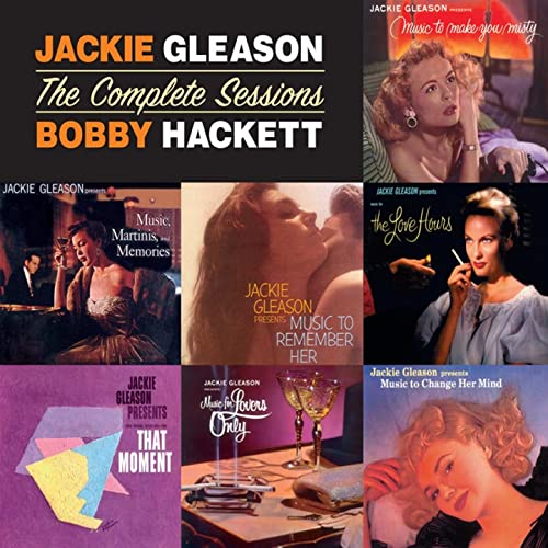 Collage of Jackie Gleason album covers featuring portraits of women and vintage aesthetic imagery.