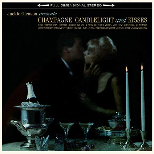 Jackie Gleason album cover: couple embracing, champagne, candles, and glassware.
