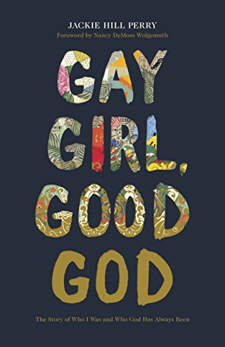 Book cover with floral lettering reading "Gay Girl, Good God.