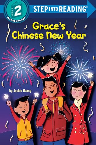 Book cover: family celebrating Chinese New Year with fireworks.
