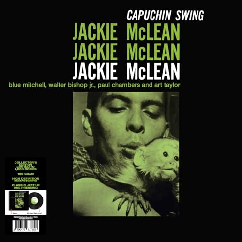 Jackie McLean album cover featuring a portrait with a capuchin monkey.