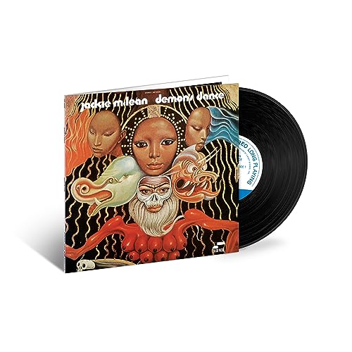 Jackie McLean’s “Demon’s Dance” vinyl record with surreal, colorful cover art.