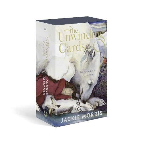 Boxed card deck, “The Unwinding Cards” by Jackie Morris, featuring horse imagery.