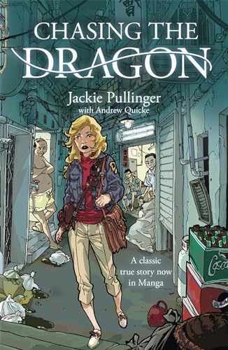 Manga cover: blonde woman walking through a crowded, urban Hong Kong street.