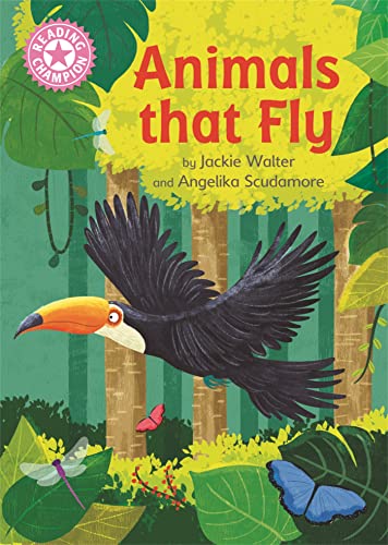 Book cover: "Animals That Fly" featuring a toucan and dragonfly.
