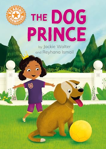 Book cover: girl with a dog wearing a crown, green landscape.