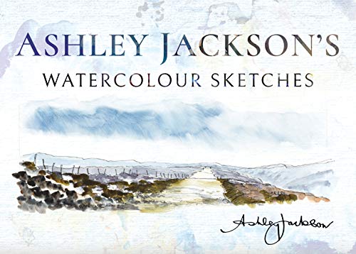 Book cover with watercolour landscape sketch and title "Ashley Jackson's Watercolour Sketches".