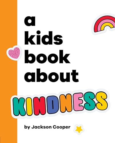 Book cover with colorful text reading "A Kids Book About Kindness.