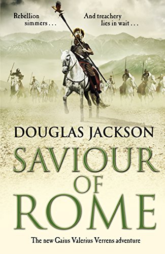 A Roman soldier on horseback leads a cavalry charge across a dusty, mountainous landscape.