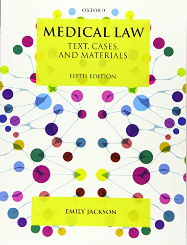 Book cover: “Medical Law” fifth edition, with colorful circular design.