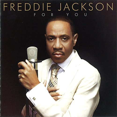 Freddie Jackson portrait with microphone, album cover for "4 U (I Will)".