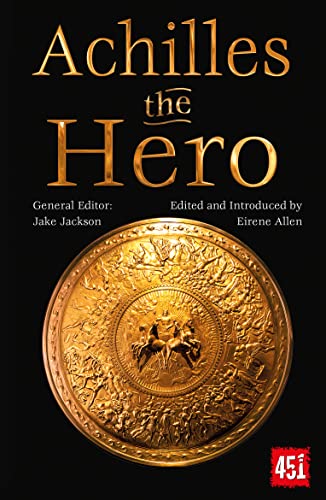 Book cover: “Achilles the Hero” with a golden shield illustration.