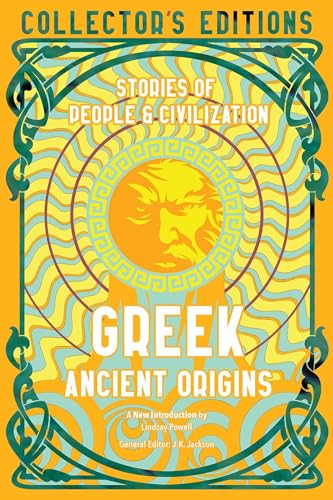 Book cover with yellow and teal art nouveau patterns featuring a central face illustration.