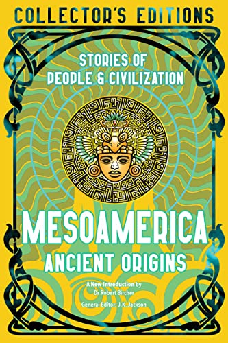 Book cover with an ornate gold and teal frame featuring an ancient Mesoamerican deity.