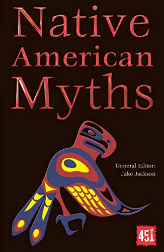 BookCove of Native American Myths featuring a stylized colorful bird on a black background.