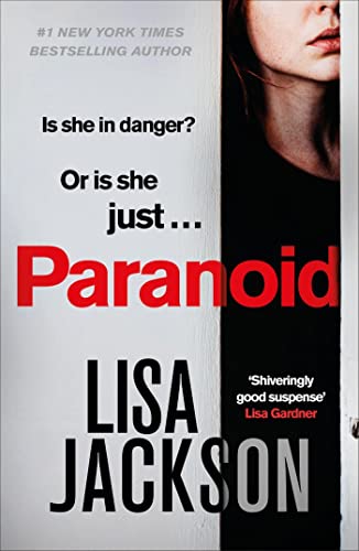 Book cover: “Paranoid” by Lisa Jackson, featuring a woman’s face partially obscured.