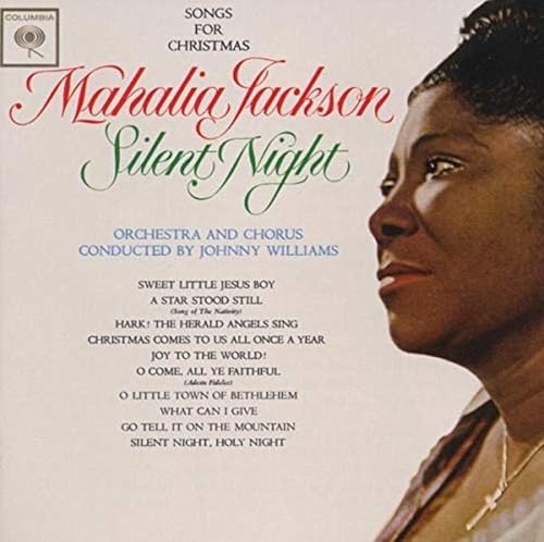 Mahalia Jackson’s “Silent Night” CD cover with her portrait and song list.