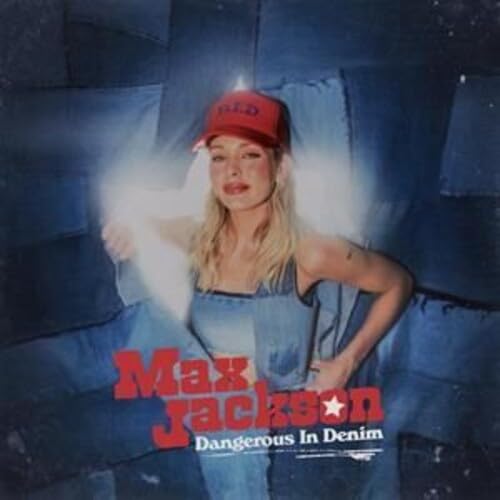 Woman in denim and a red cap, album cover for Max Jackson.
